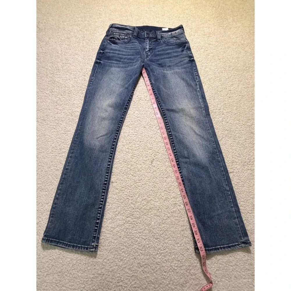 True Religion Ricky Relaxed Straight Jeans Men's 32 Medium Wash Flap Pocket Y2K
